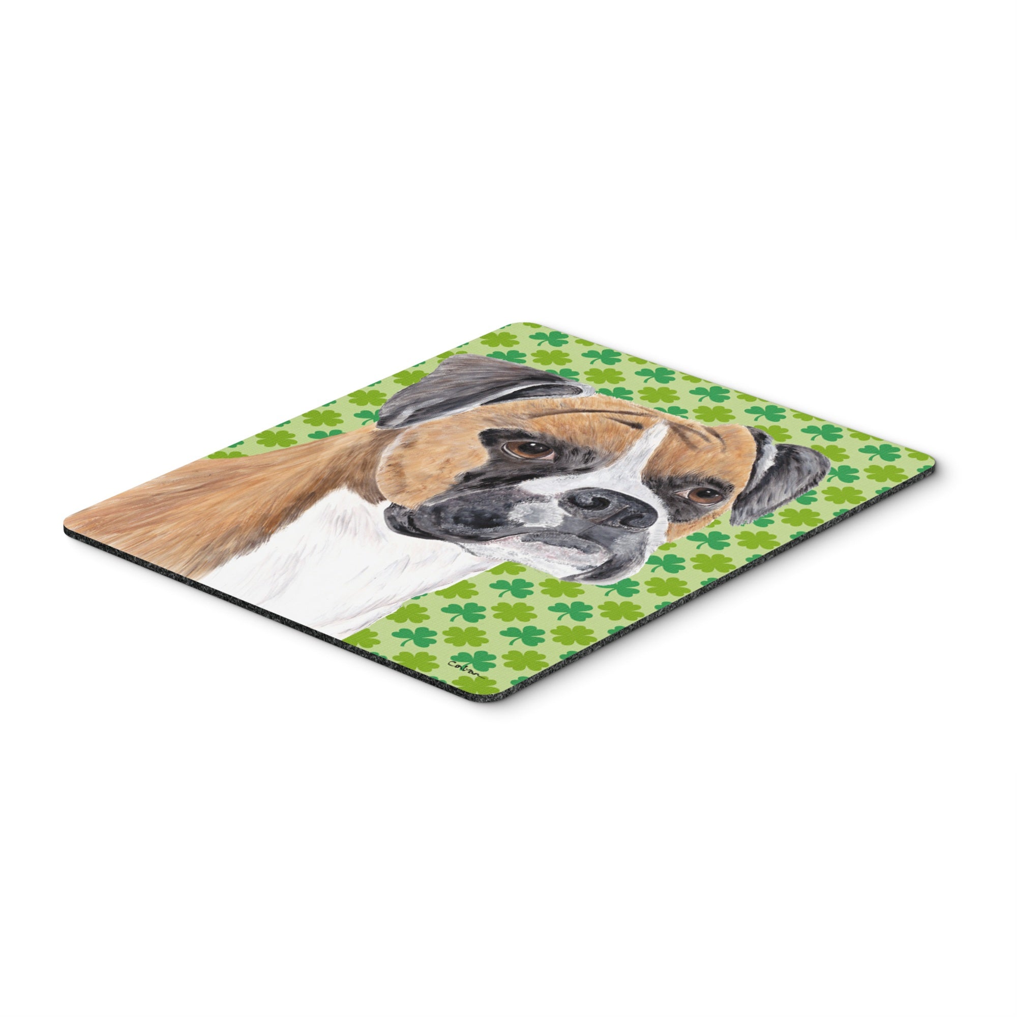 Caroline'S Treasures Boxer St. Patrick'S Day Shamrock Portrait Mouse Pad/Hot Pad/Trivet (Sc9310Mp)
