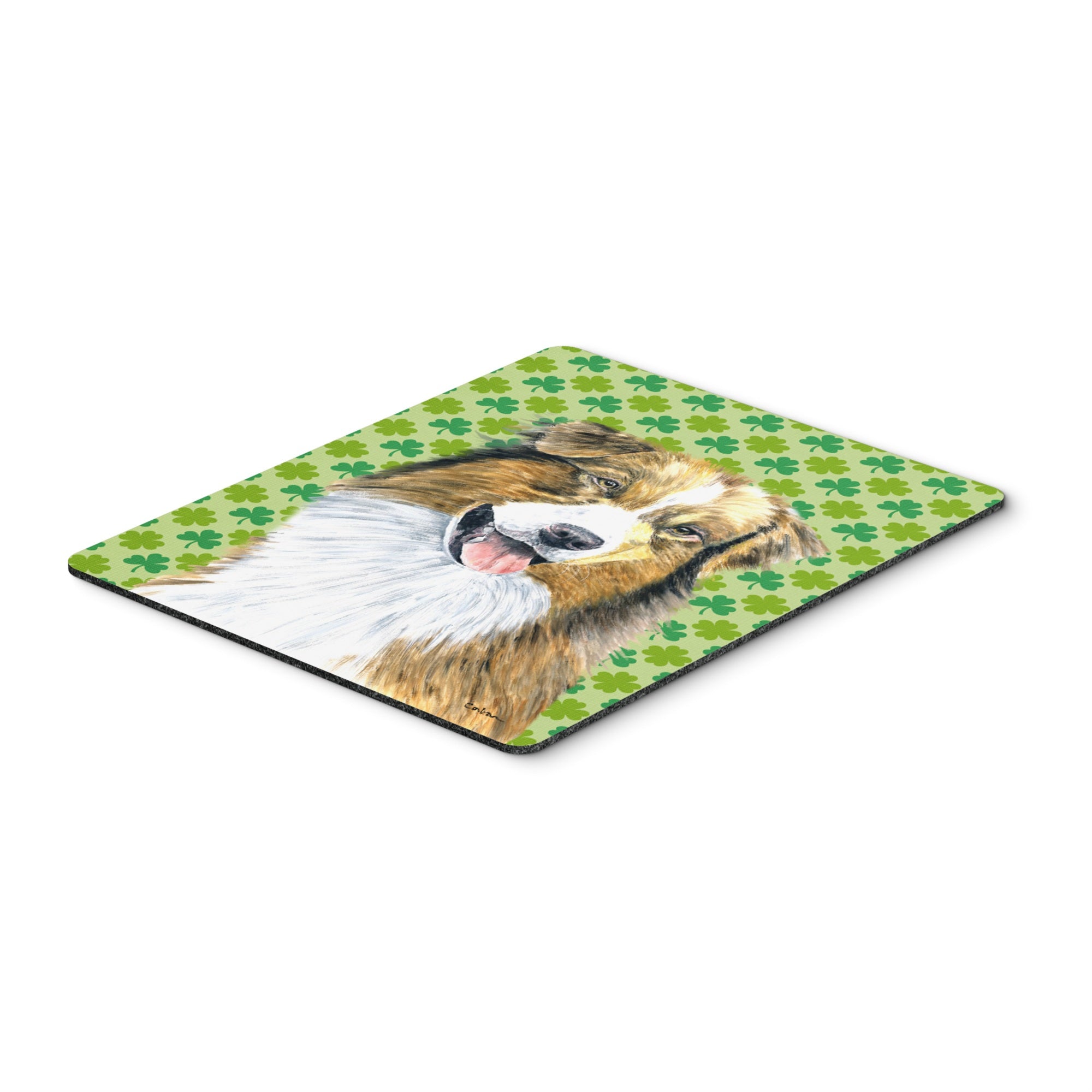 Caroline'S Treasures Australian Shepherd St. Patrick'S Day Shamrock Mouse Pad/Hot Pad/Trivet (Sc9317Mp)