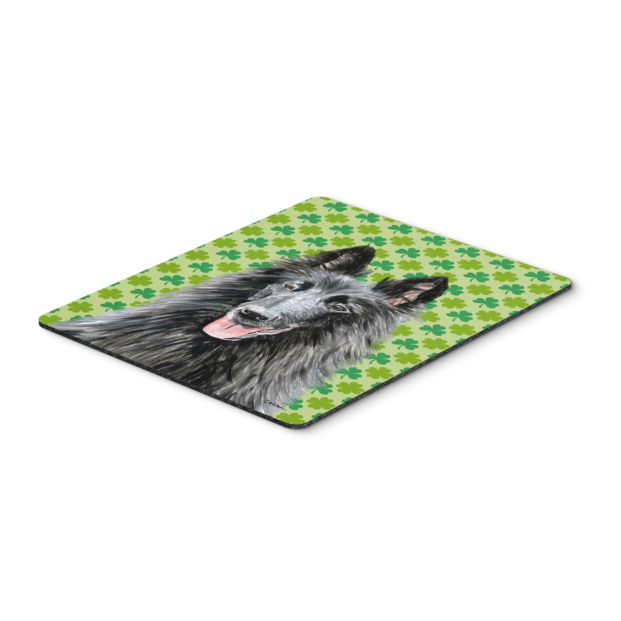Caroline'S Treasures Belgian Sheepdog St. Patrick'S Day Shamrock Mouse Pad/Hot Pad/Trivet (Sc9318Mp)