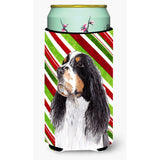 Springer Spaniel Candy Cane Holiday Christmas Tall Boy Beverage Insulator Beverage Insulator Hugger