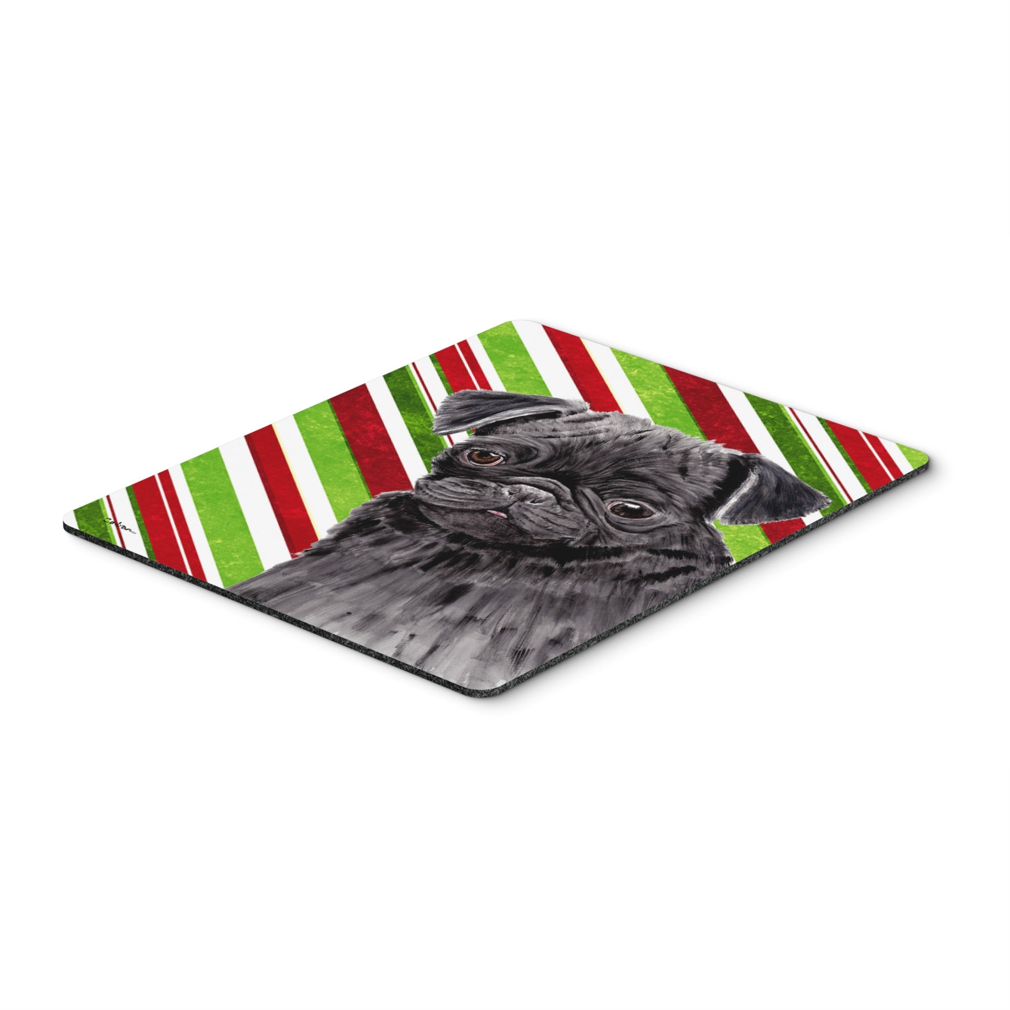 Caroline'S Treasures Mouse/Hot Pad/Trivet, Pug Candy Cane Holiday Christmas (Sc9326Mp)
