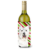 Westie Candy Cane Holiday Christmas Wine Bottle Beverage Insulator Beverage Insulator Hugger Sc9330Literk