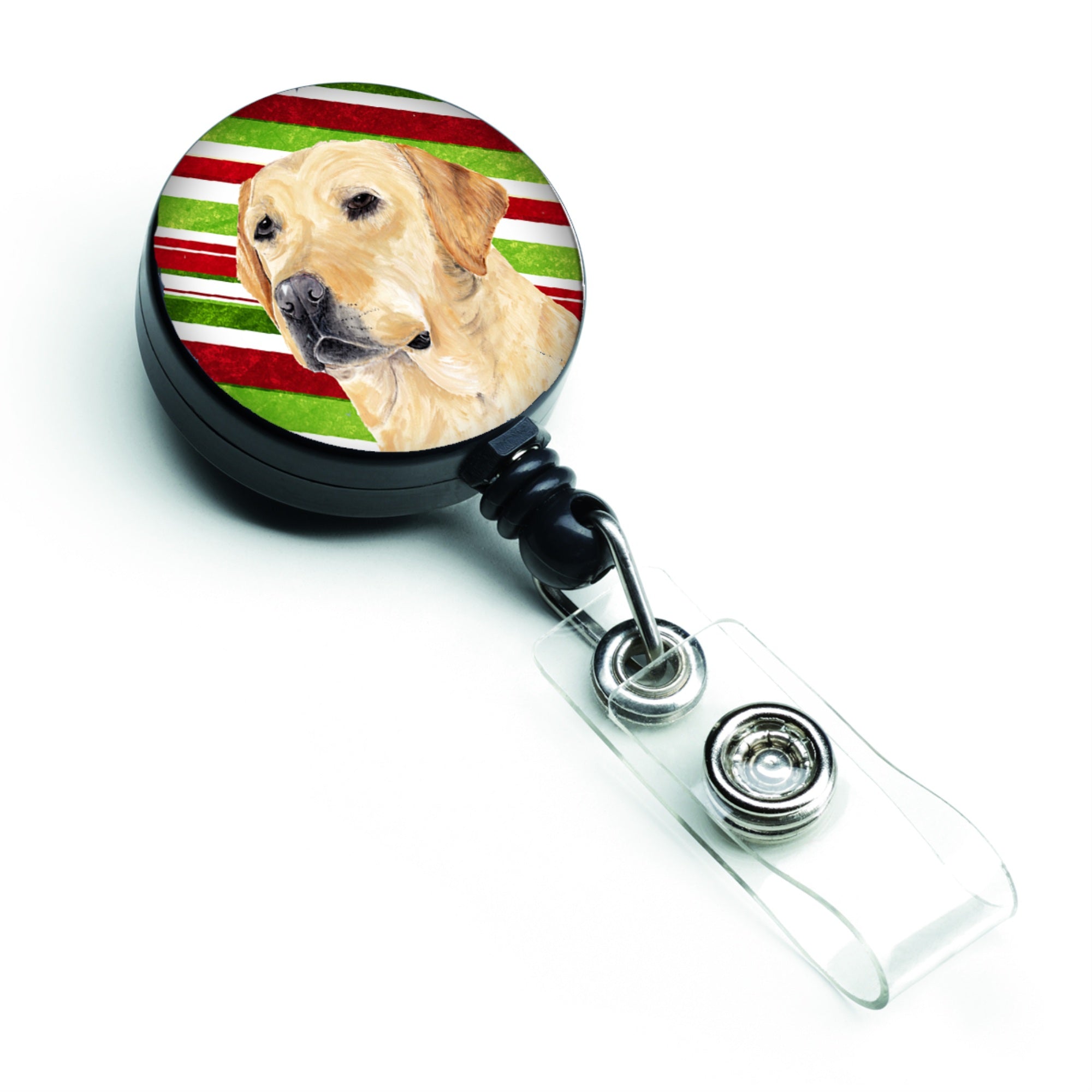 Caroline'S Treasures Labrador Candy Cane Holiday Christmas Retractable Badge Reel, Multicolor (Sc9336Br)