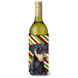 Doberman Candy Cane Holiday Christmas Wine Bottle Beverage Insulator Beverage Insulator Hugger