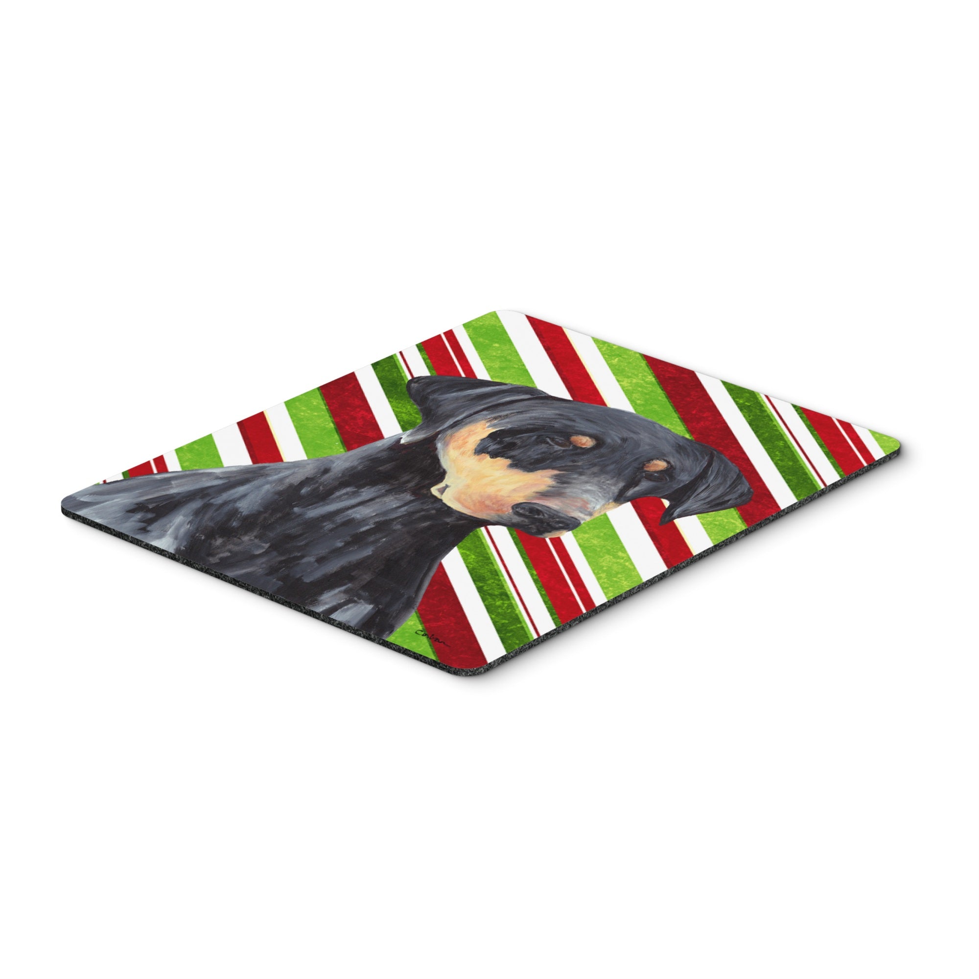 Caroline'S Treasures Mouse/Hot Pad/Trivet, Doberman Candy Cane Holiday Christmas (Sc9337Mp)