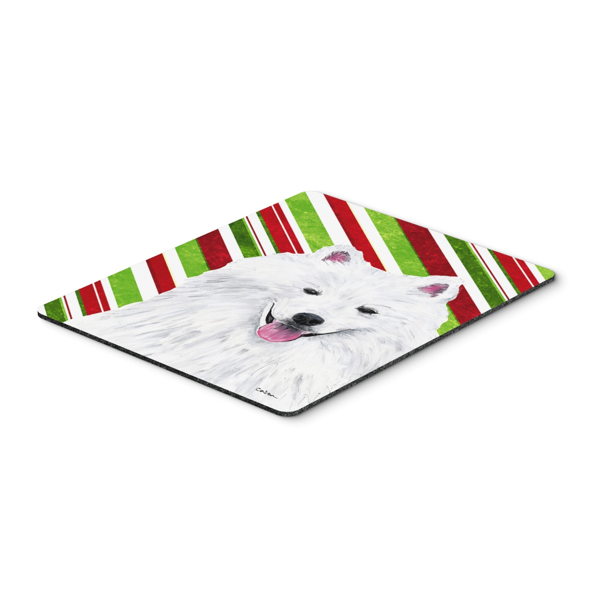Caroline'S Treasures Mouse/Hot Pad/Trivet, American Eskimo Candy Cane Holiday Christmas (Sc9339Mp)