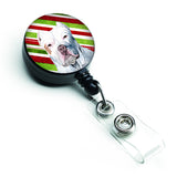 Caroline'S Treasures Pit Bull Candy Cane Holiday Christmas Retractable Badge Reel, Multicolor (Sc9341Br)