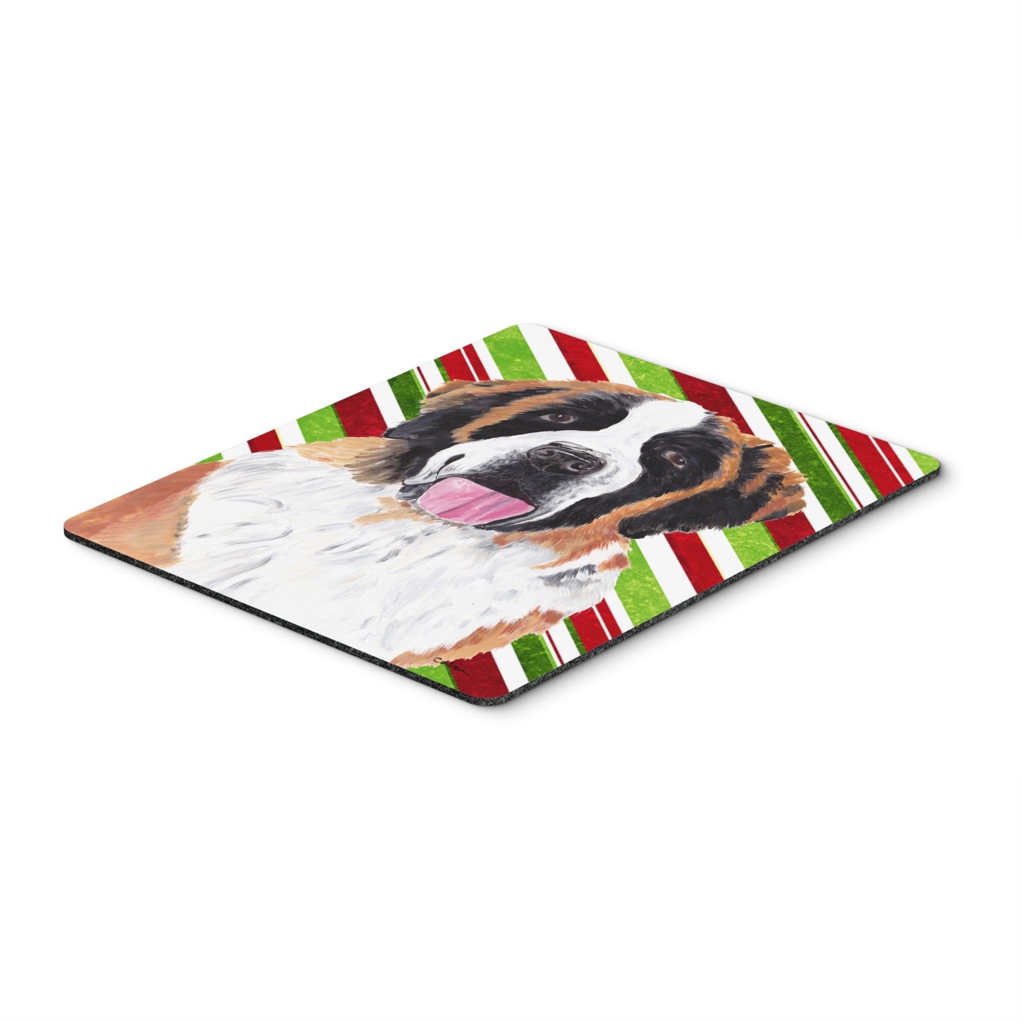 Caroline'S Treasures Mouse/Hot Pad/Trivet, Saint Bernard Candy Cane Holiday Christmas (Sc9342Mp)