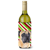 Mastiff Candy Cane Holiday Christmas Wine Bottle Beverage Insulator Beverage Insulator Hugger
