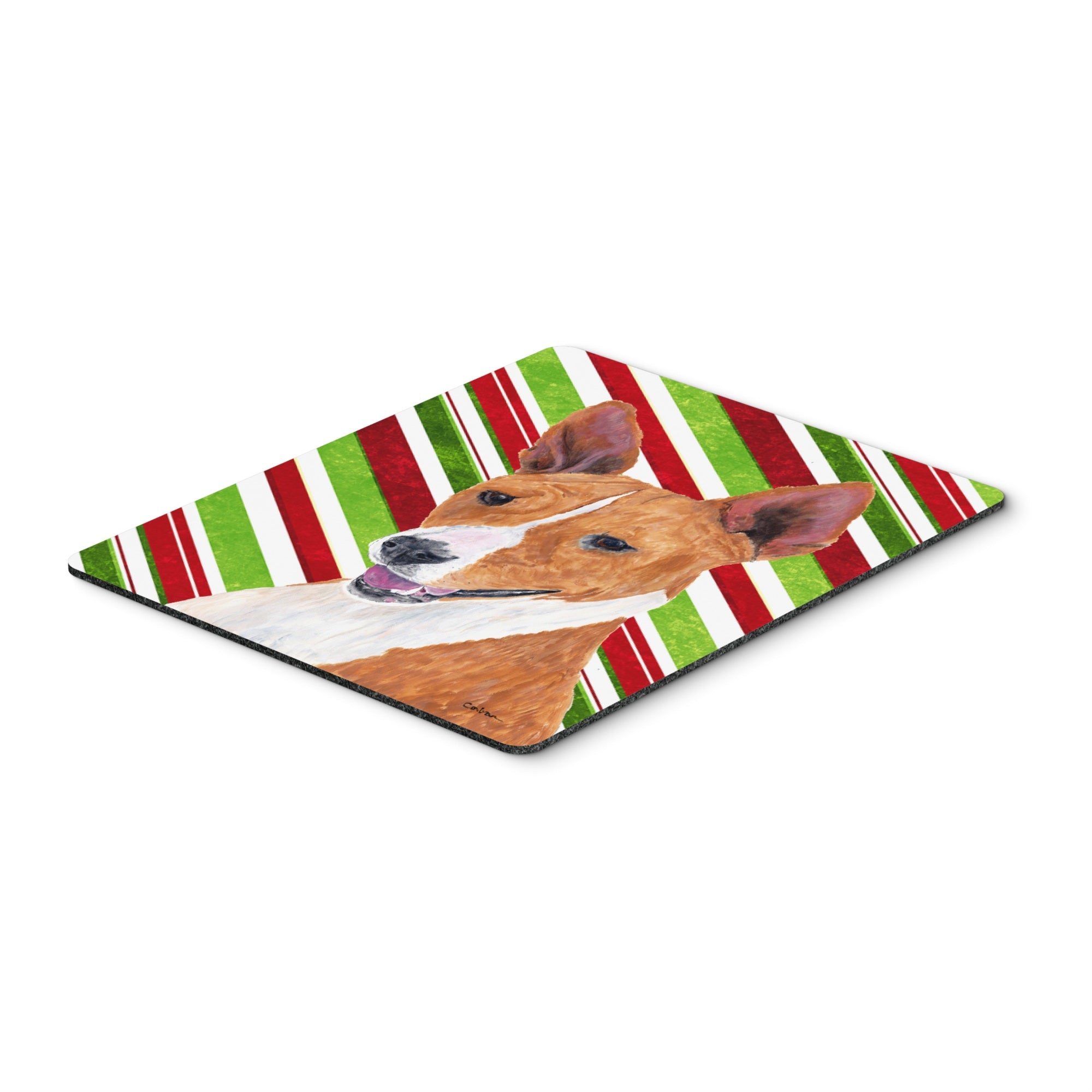 Caroline'S Treasures Mouse/Hot Pad/Trivet, Basenji Candy Cane Holiday Christmas (Sc9347Mp)
