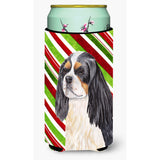 Cavalier Spaniel Candy Cane Holiday Christmas Tall Boy Beverage Insulator Beverage Insulator Hugger