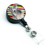 Caroline'S Treasures Schnauzer Candy Cane Holiday Christmas Retractable Badge Reel, Multicolor (Sc9353Br)
