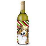 Australian Shepherd  Holiday Christmas Wine Bottle Beverage Insulator Beverage Insulator Hugger