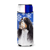 Springer Spaniel Winter Snowflakes Holiday Ultra Beverage Insulators For Slim Cans Sc9361Muk