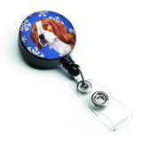 Caroline'S Treasures Beagle Winter Snowflakes Holiday Retractable Badge Reel, Multicolor (Sc9369Br)
