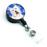 Caroline'S Treasures Westie Winter Snowflakes Holiday Retractable Badge Reel, Multicolor (Sc9370Br)