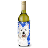 Westie Winter Snowflakes Holiday Wine Bottle Beverage Insulator Beverage Insulator Hugger Sc9370Literk