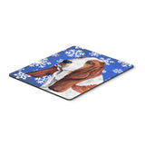 Caroline'S Treasures Mouse/Hot Pad/Trivet, Basset Hound Winter Snowflakes Holiday (Sc9372Mp)