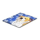 Caroline'S Treasures Mouse/Hot Pad/Trivet, Bulldog English Winter Snowflakes Holiday (Sc9374Mp)