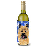 Cairn Terrier Winter Snowflakes Holiday Wine Bottle Beverage Insulator Beverage Insulator Hugger Sc9375Literk