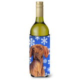 Vizsla Winter Snowflakes Holiday Wine Bottle Beverage Insulator Beverage Insulator Hugger Sc9378Literk
