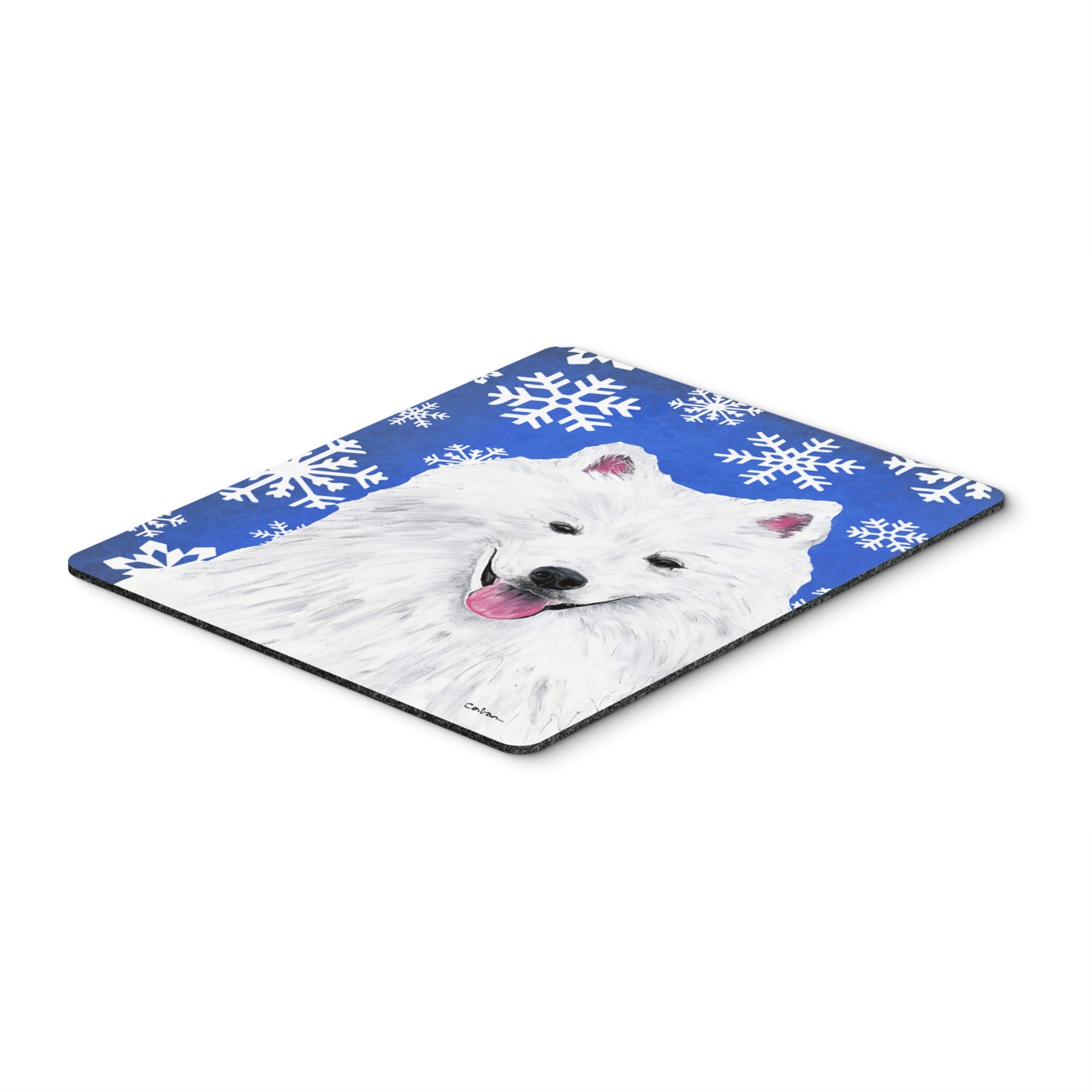 Caroline'S Treasures Mouse/Hot Pad/Trivet, American Eskimo Winter Snowflakes Holiday (Sc9379Mp)