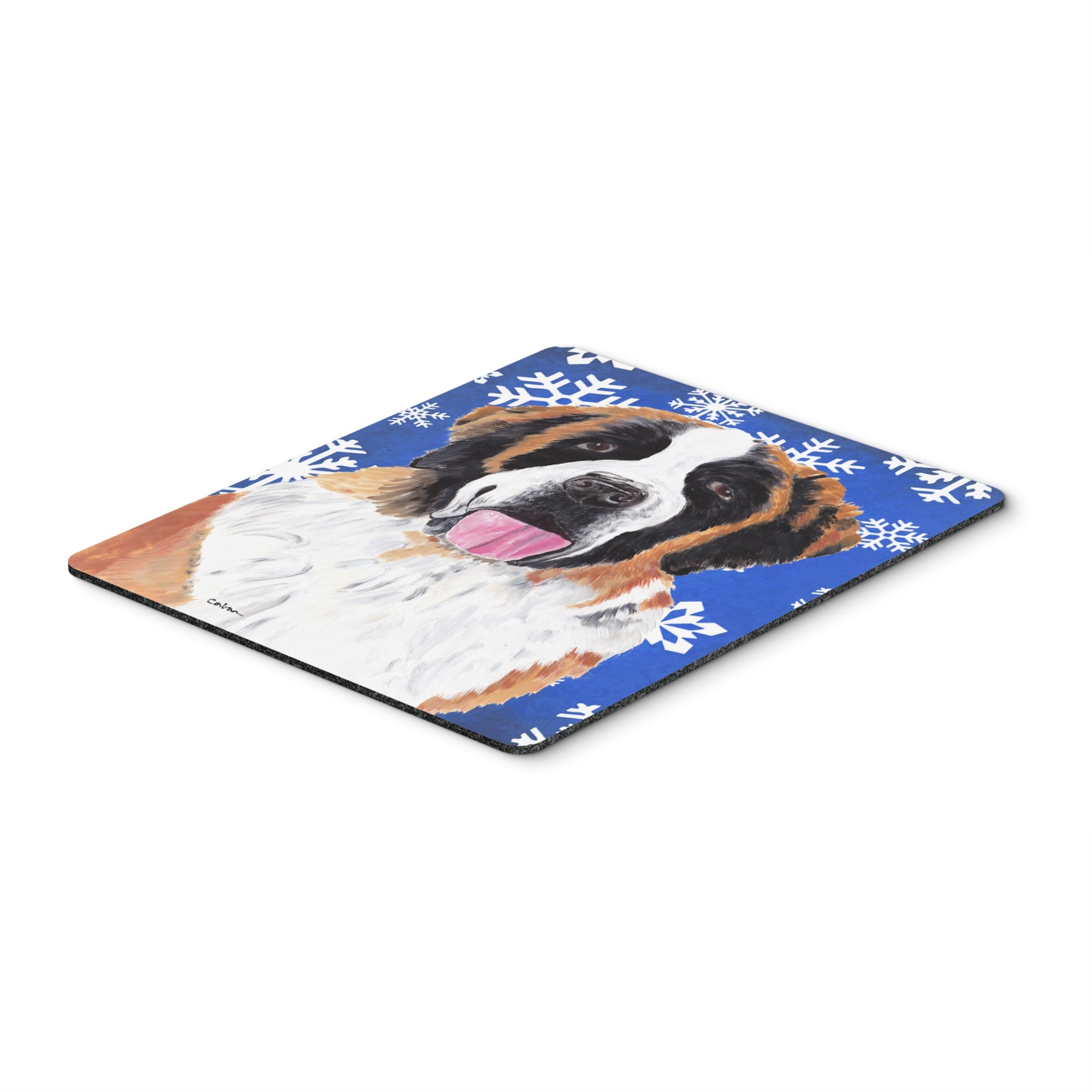 Caroline'S Treasures Mouse/Hot Pad/Trivet, Saint Bernard Winter Snowflakes Holiday (Sc9382Mp)