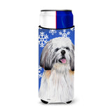 Shih Tzu Winter Snowflakes Holiday Ultra Beverage Insulators For Slim Cans Sc9383Muk