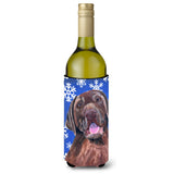 Labrador Winter Snowflakes Holiday Wine Bottle Beverage Insulator Beverage Insulator Hugger Sc9384Literk