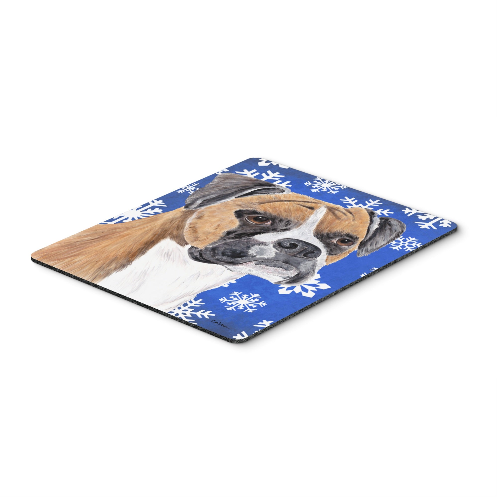 Caroline'S Treasures Mouse/Hot Pad/Trivet, Boxer Winter Snowflakes Holiday (Sc9390Mp)
