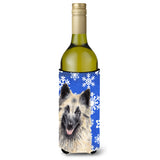 Belgian Tervuren Winter Snowflakes Holiday Wine Bottle Beverage Insulator Beverage Insulator Hugger