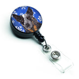 Caroline'S Treasures Australian Cattle Dog Winter Snowflakes Retractable Badge Reel, Multicolor (Sc9396Br)