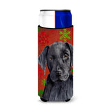Labrador Red And Green Snowflakes Holiday Christmas Ultra Beverage Insulators For Slim Cans Sc9404Muk