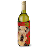 Airedale Snowflakes Holiday Christmas Wine Bottle Beverage Insulator Beverage Insulator Hugger