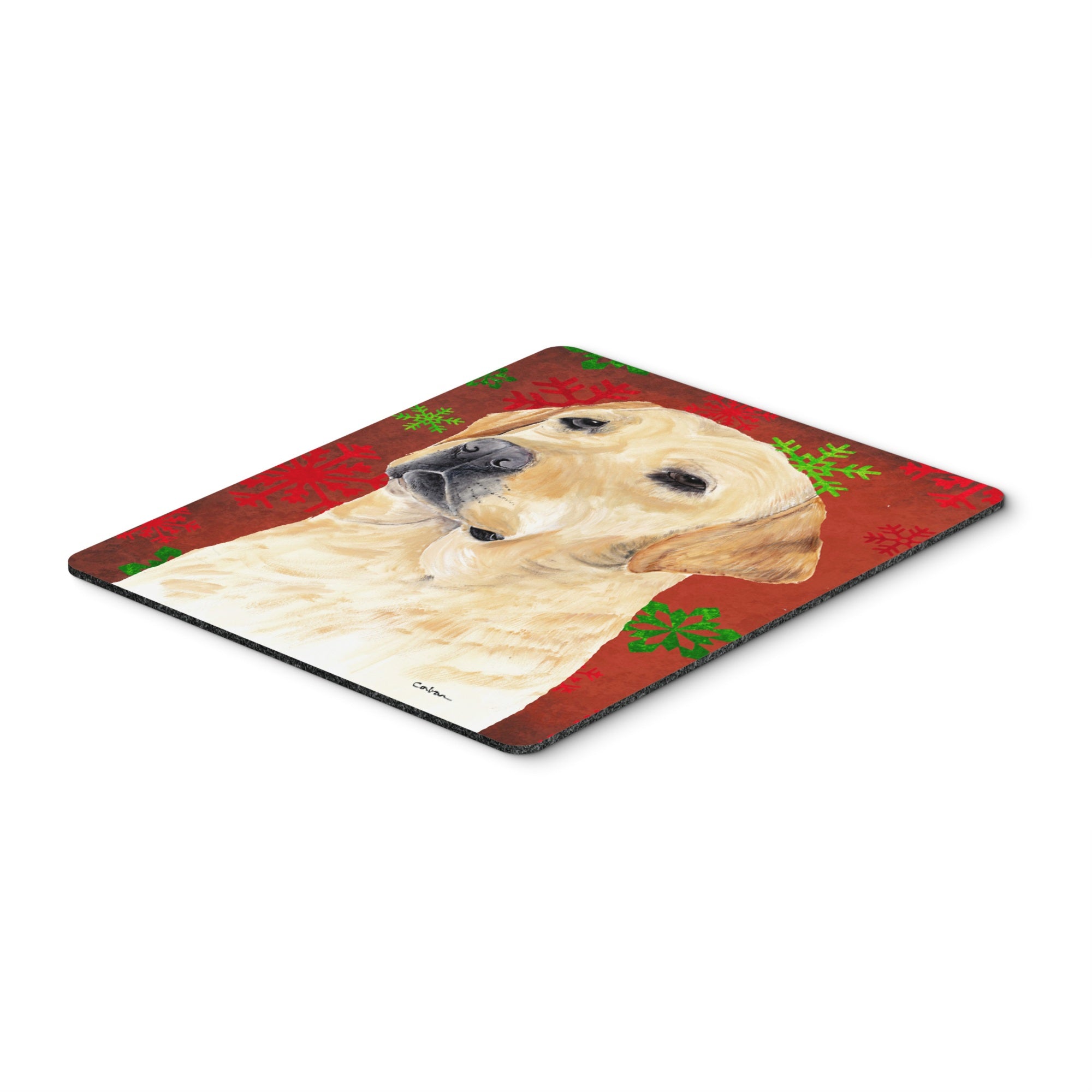 Caroline'S Treasures Mouse/Hot Pad/Trivet, Labrador Red & Green Snowflakes Christmas (Sc9416Mp)