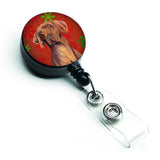 Caroline'S Treasures Vizsla Red & Green Snowflakes Christmas Retractable Badge Reel, Multicolor (Sc9418Br)