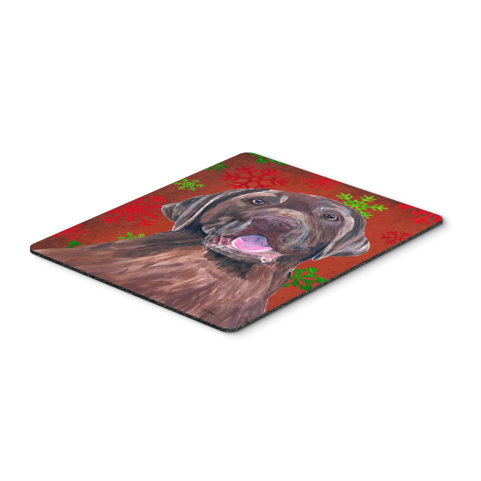 Caroline'S Treasures Mouse/Hot Pad/Trivet, Labrador Red & Green Snowflakes Christmas (Sc9424Mp)