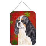 Caroline'S Treasures Sc9431Ds1216 Cavalier Spaniel Red Snowflakes Holiday Christmas Wall Or Door Hanging Prints, 16 X 12