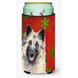 Belgian Tervuren Snowflakes Holiday Christmas Tall Boy Beverage Insulator Beverage Insulator Hugger