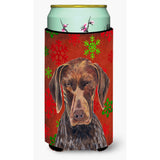 German Shorthaired Pointer Holiday Christmas Tall Boy Beverage Insulator Beverage Insulator Hugger