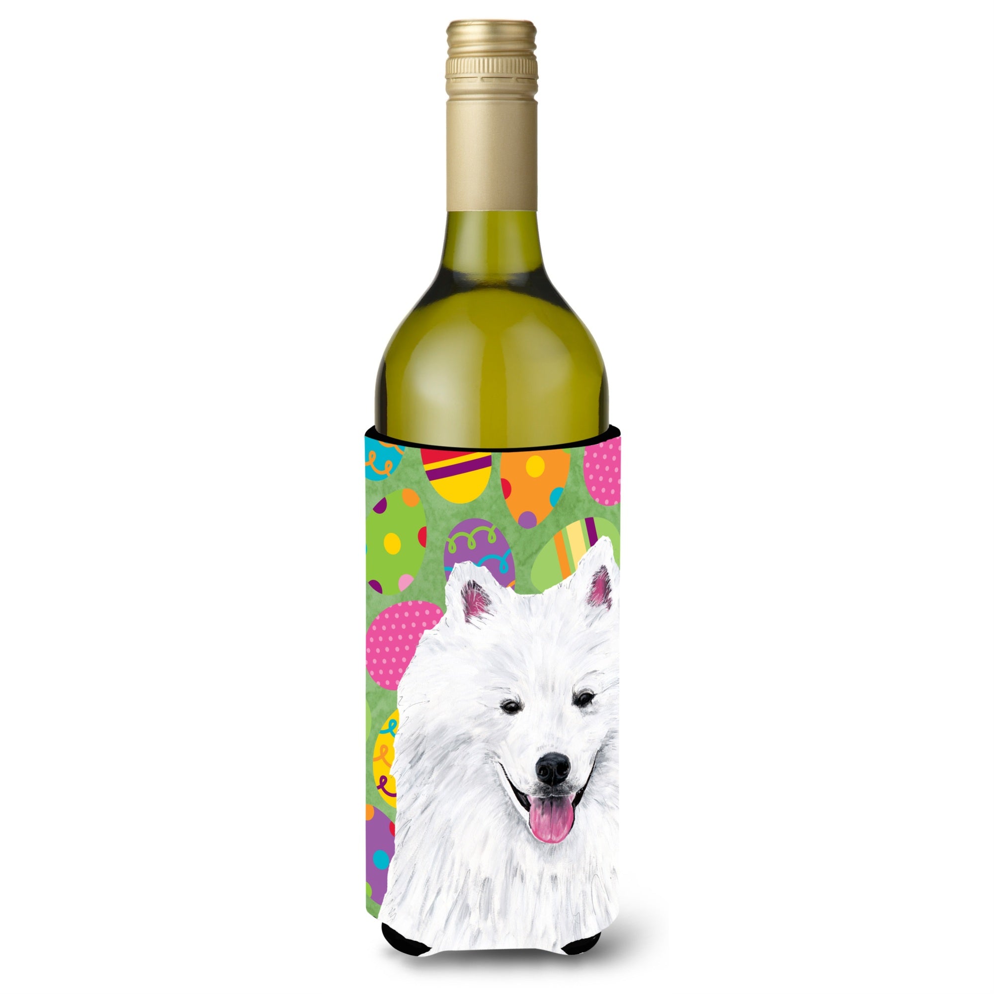 American Eskimo Easter Eggtravaganza Wine Bottle Beverage Insulator Beverage Insulator Hugger