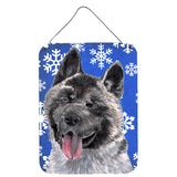 Caroline'S Treasures Akita Winter Snowflakes Holiday Wall Or Door Hanging Prints, 16 X 12