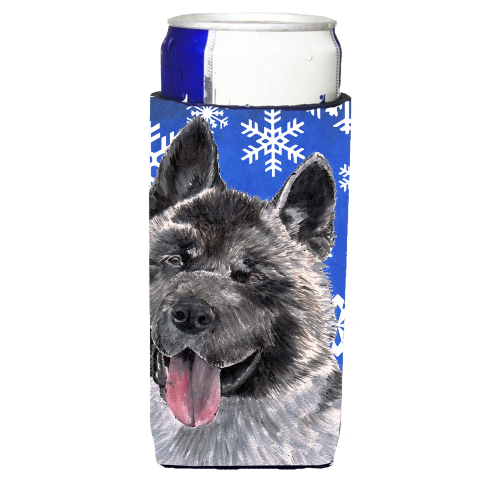 Akita Winter Snowflakes Holiday Ultra Beverage Insulators For Slim Cans Sc9481Muk