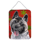 Caroline'S Treasures Akita Red Snowflakes Holiday Christmas Wall Or Door Hanging Prints, 16 X 12