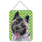 Caroline'S Treasures Akita St. Patrick'S Day Shamrock Wall Or Door Hanging Prints, 16 X 12