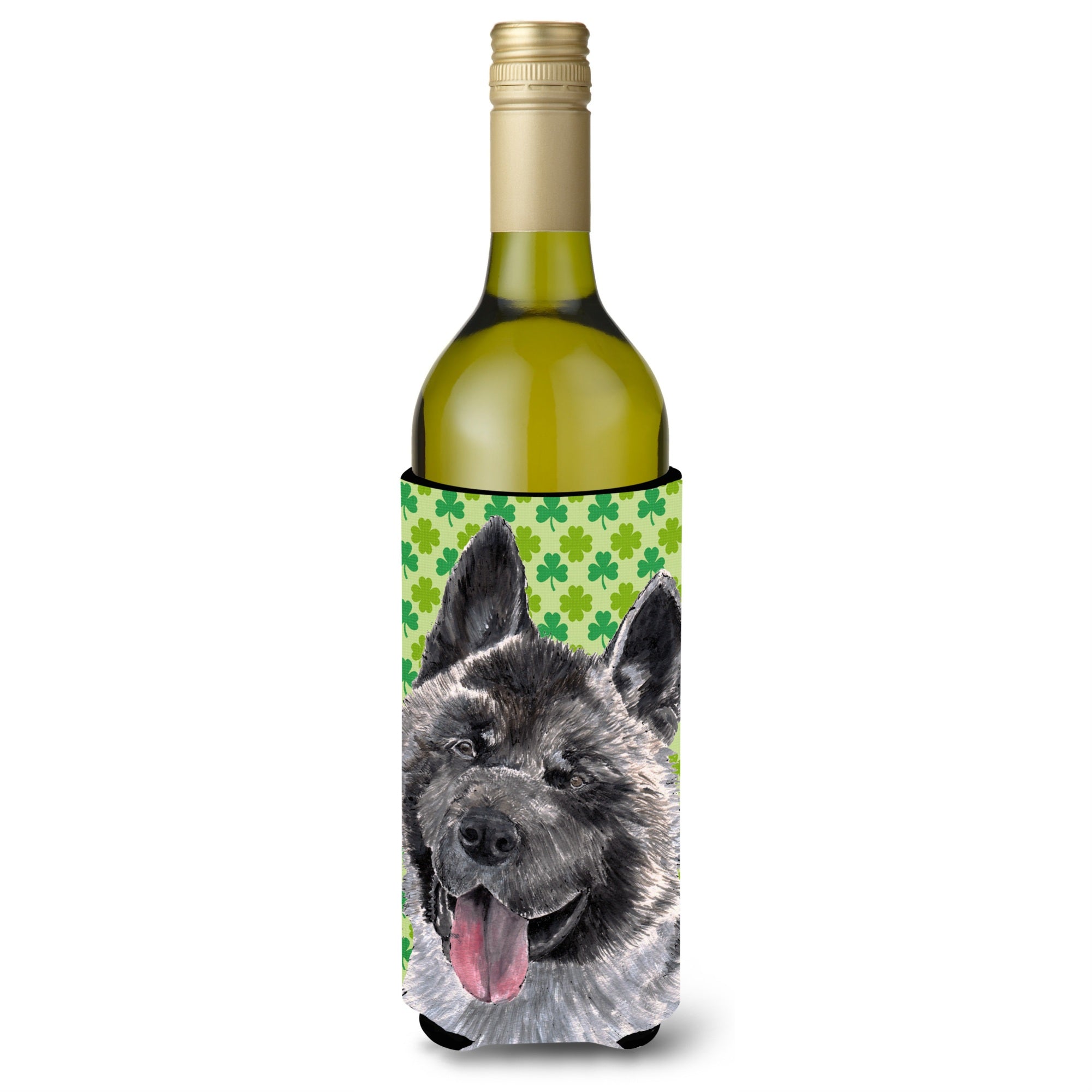 Akita St. Patrick'S Day Shamrock Wine Bottle Beverage Insulator Hugger Sc9483Literk