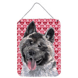 Caroline'S Treasures Akita Hearts Love And Valentine'S Day Wall Or Door Hanging Prints, 16 X 12