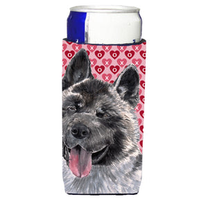Akita Hearts Love And Valentine'S Day Ultra Beverage Insulators For Slim Cans Sc9484Muk