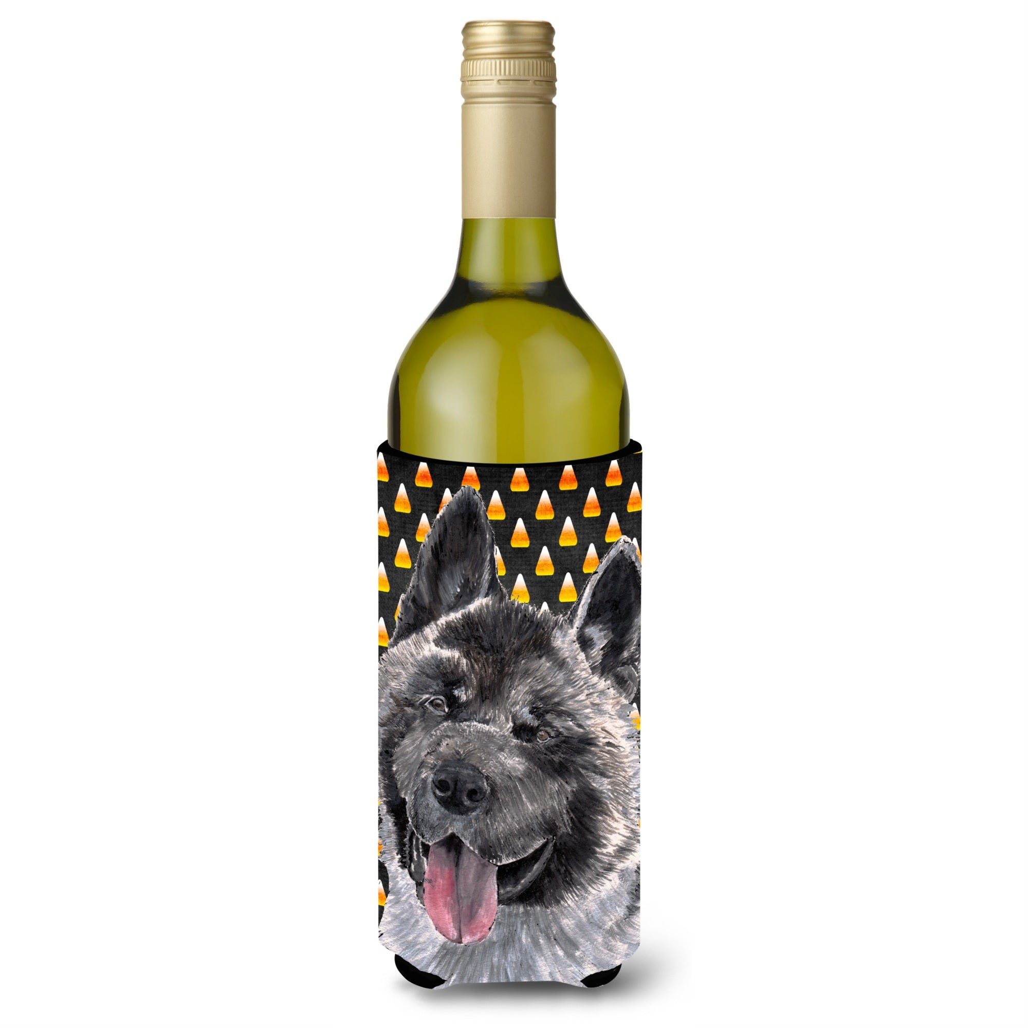 Akita Candy Corn Halloween Wine Bottle Beverage Insulator Hugger Sc9486Literk