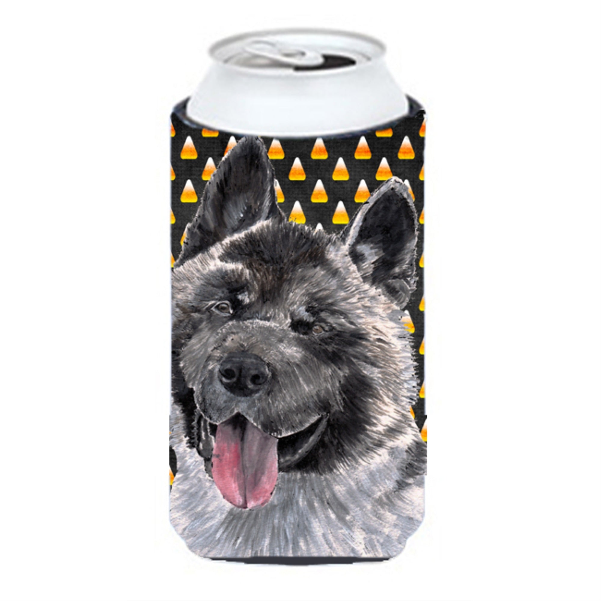 Akita Candy Corn Halloween Tall Boy Beverage Insulator Hugger Sc9486Tbc